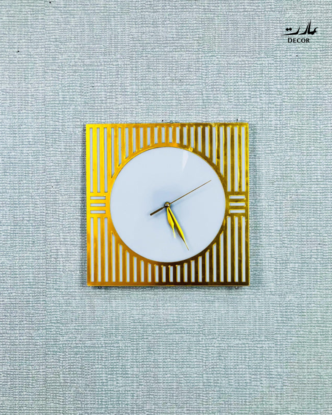 Luxury Gold Square Wall Clock – Elegant Minimalist Design
