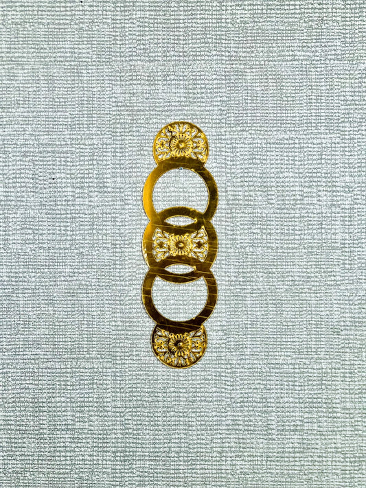 Golden Acrylic Wall Art – Modern Round Pattern Design