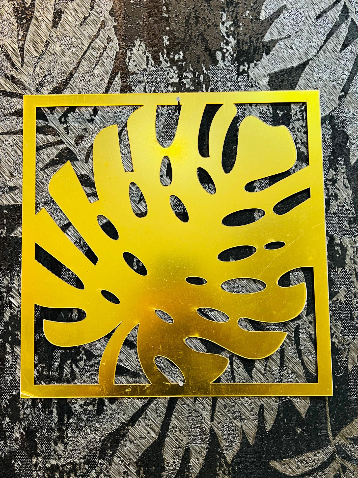 Tropical Bliss Acrylic Wall Art – Set of 3 (Golden Finish)