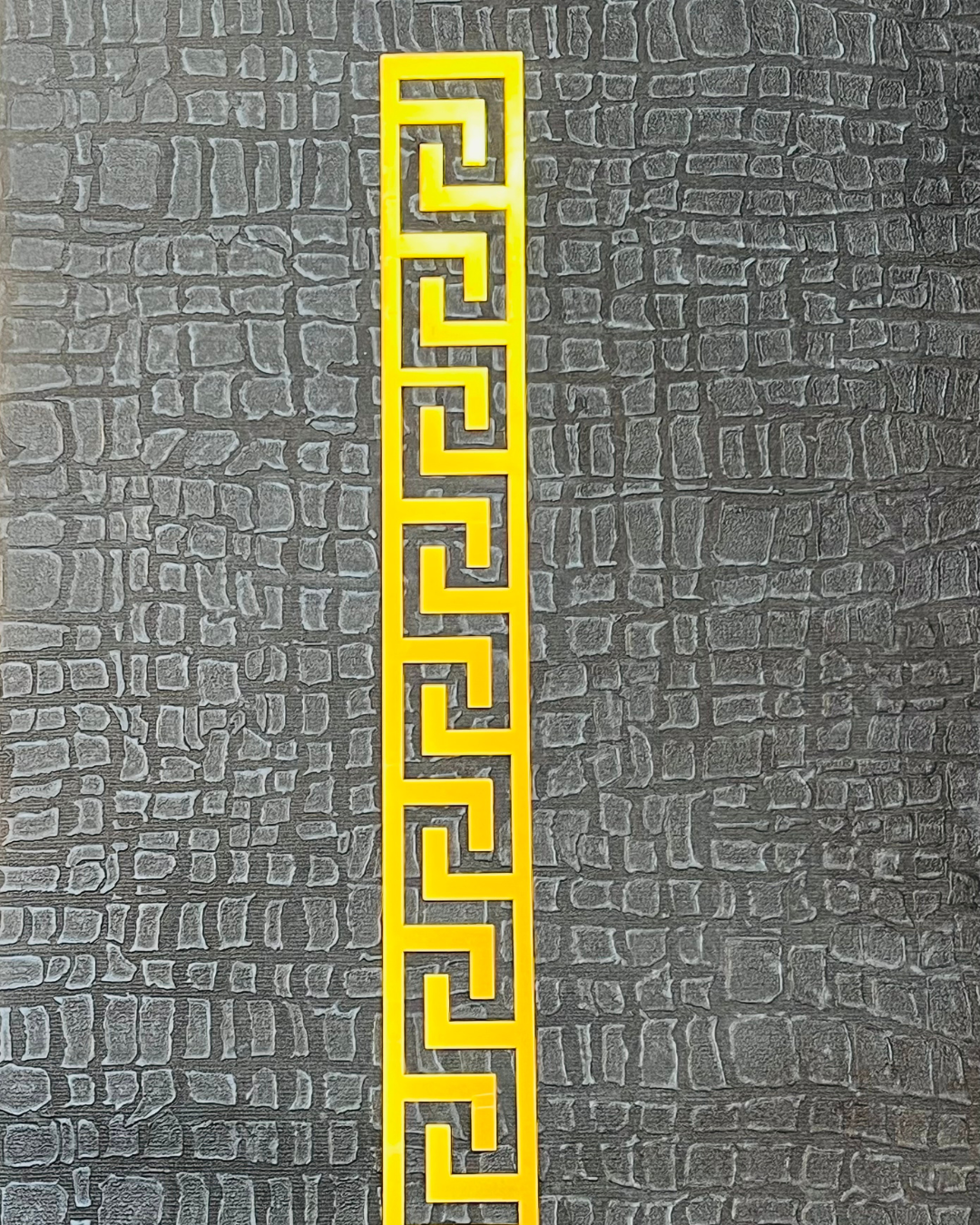 Greek Key Border Panel – Golden Acrylic Design