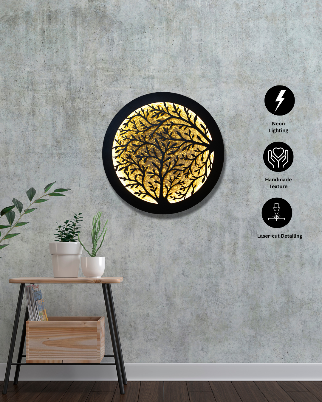 Golden Tree of Life Wall Art – Mdf material Laser Cut Design