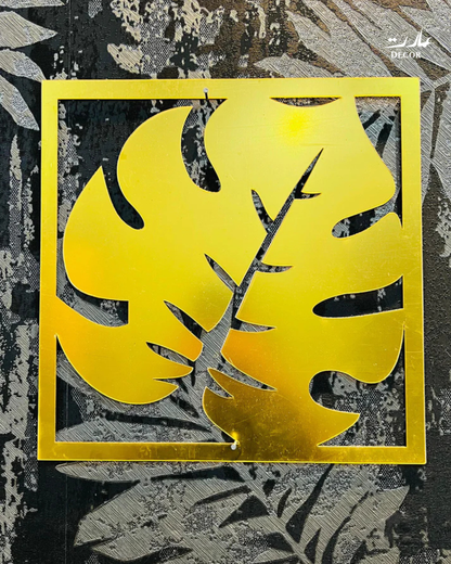 Tropical Bliss Acrylic Wall Art – Set of 3 (Golden Finish)