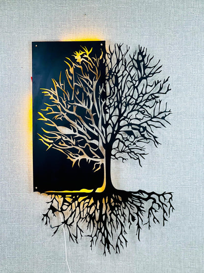 Tree of Life Metallic Wall Art – Modern Nature-Inspired Design