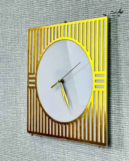 Luxury Gold Square Wall Clock – Elegant Minimalist Design