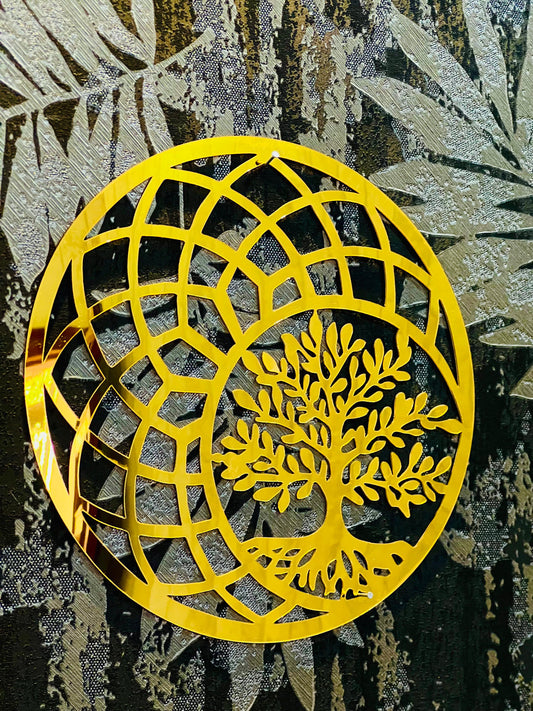 Golden Tree of Life – Modern Acrylic Wall Art