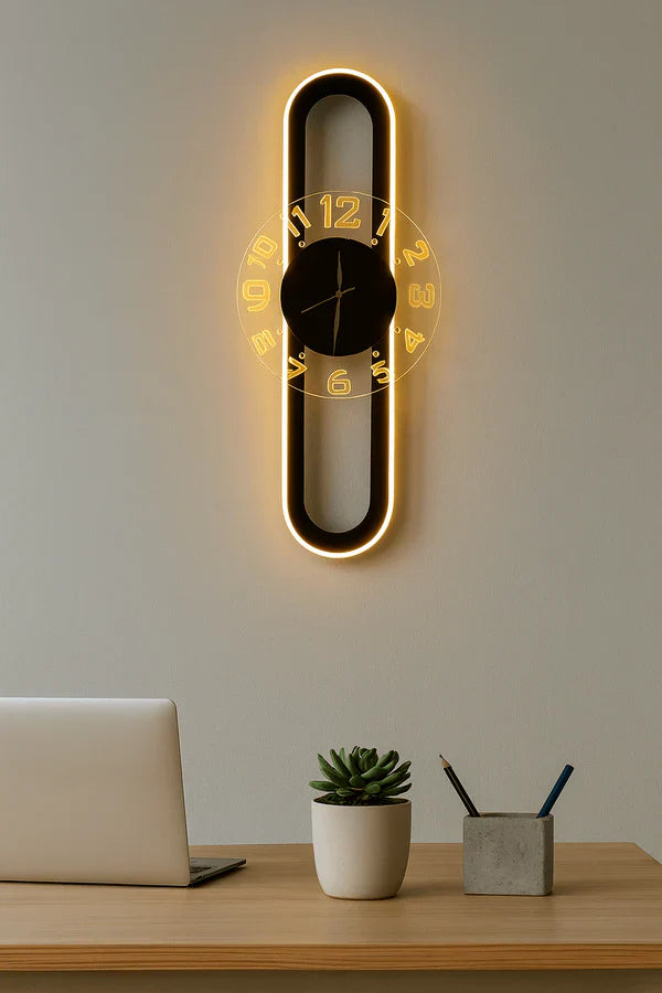 Rectangular LED Wall Clock – Modern Elegance for Any Space