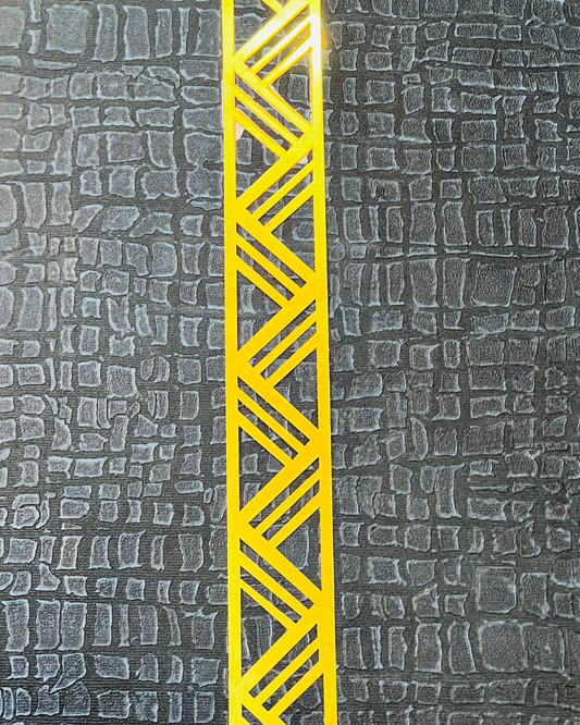 Geometric Strip Wall Art – Golden Acrylic Design