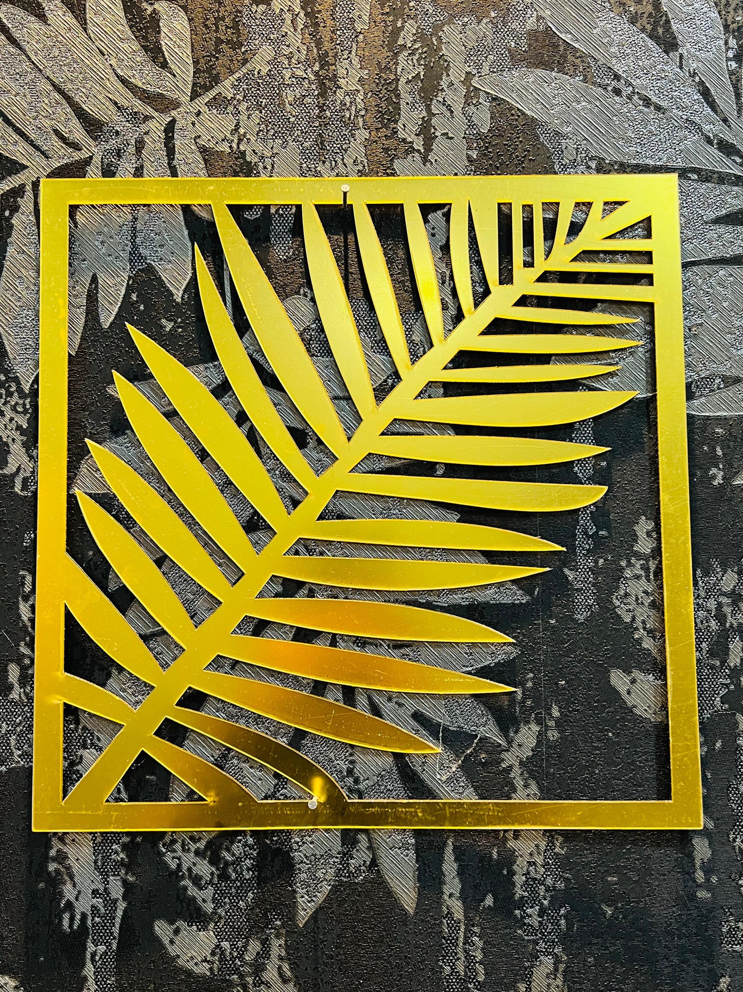 Tropical Bliss Acrylic Wall Art – Set of 3 (Golden Finish)