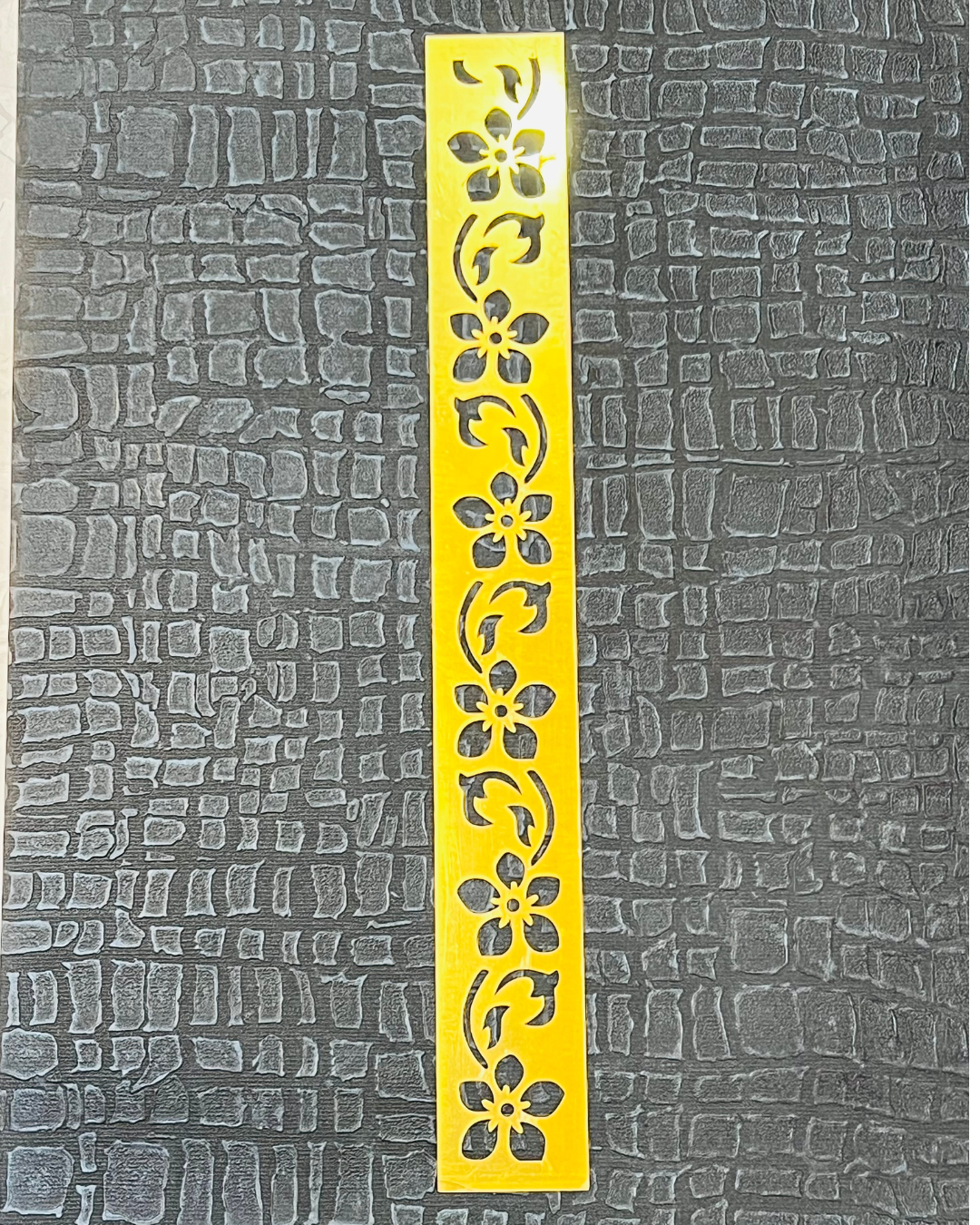 Floral Strip Wall Art – Golden Acrylic Design