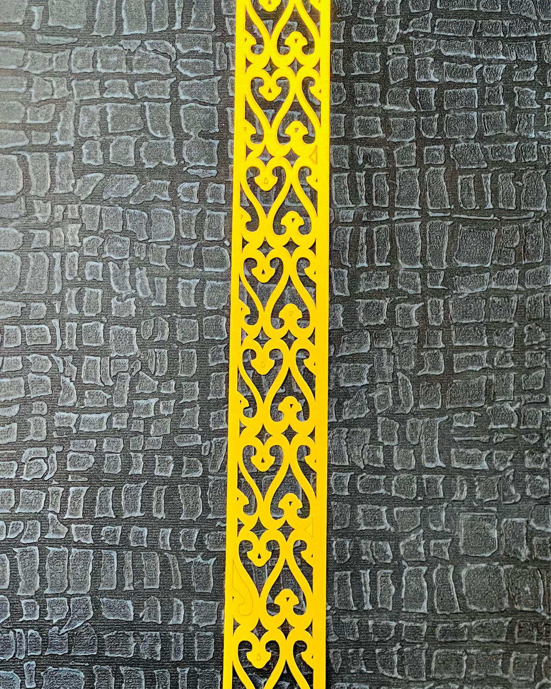 Floral Scroll Border Panel – Golden Acrylic Design