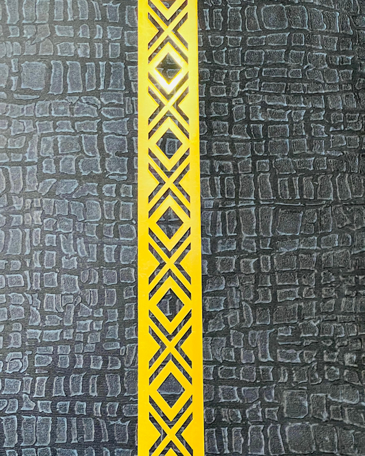 Diamond Cross Border Panel – Golden Acrylic Design