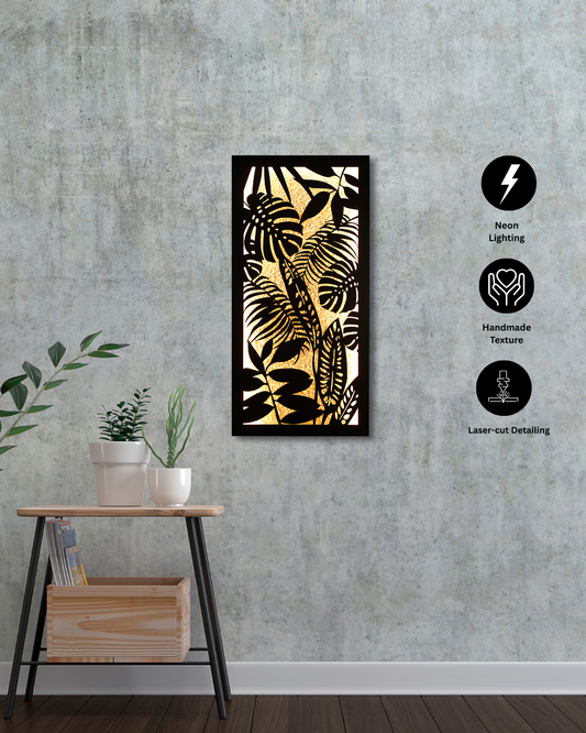 Tropical Leaf Neon Wall Art – Mdf material Laser Cut Design