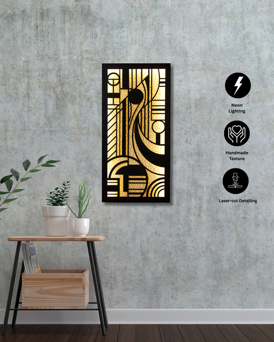 Geometric Neon Wall Art – Mdf material Laser Cut Design