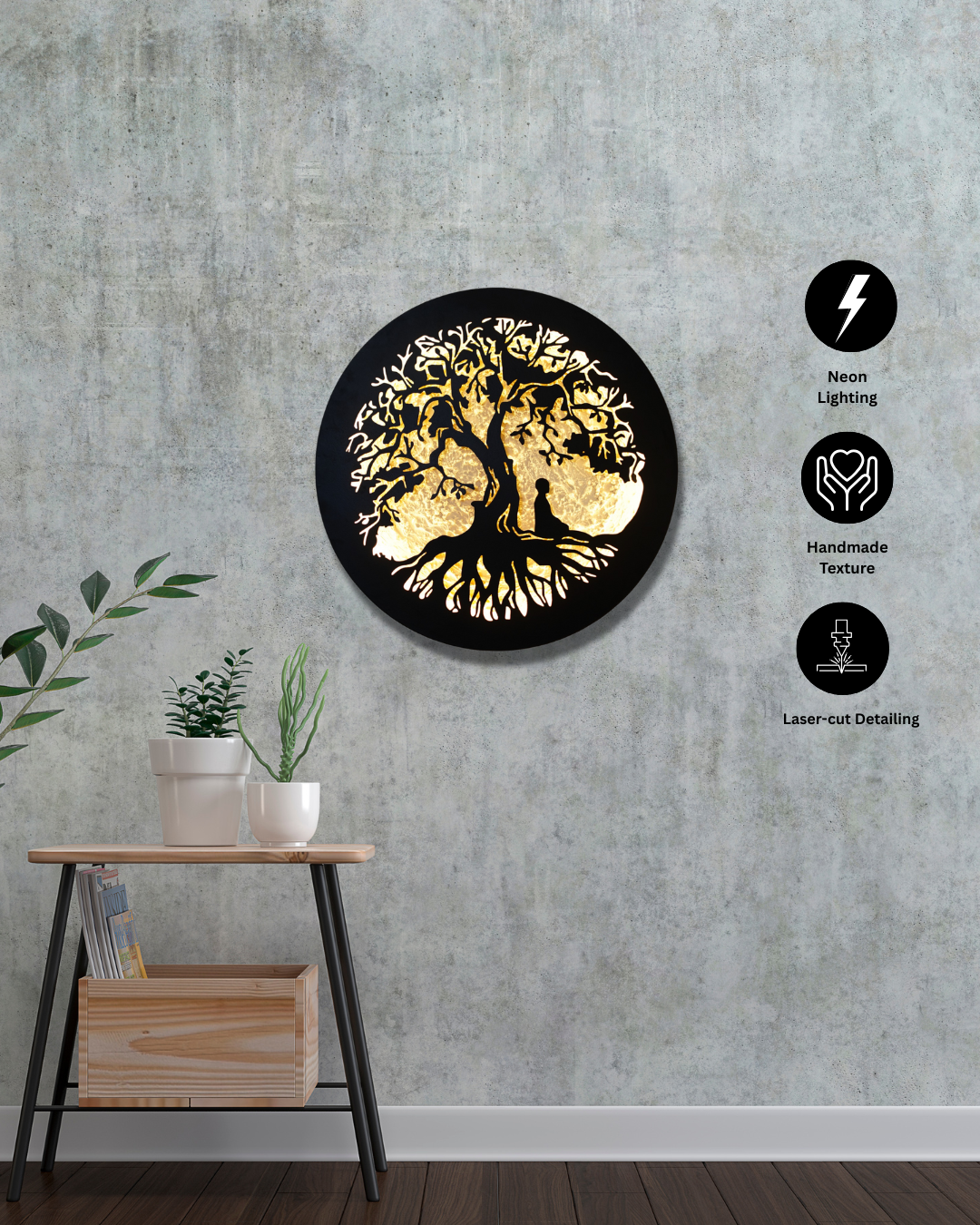 Golden Tree of Life Wall Art – Mdf material Laser Cut Design