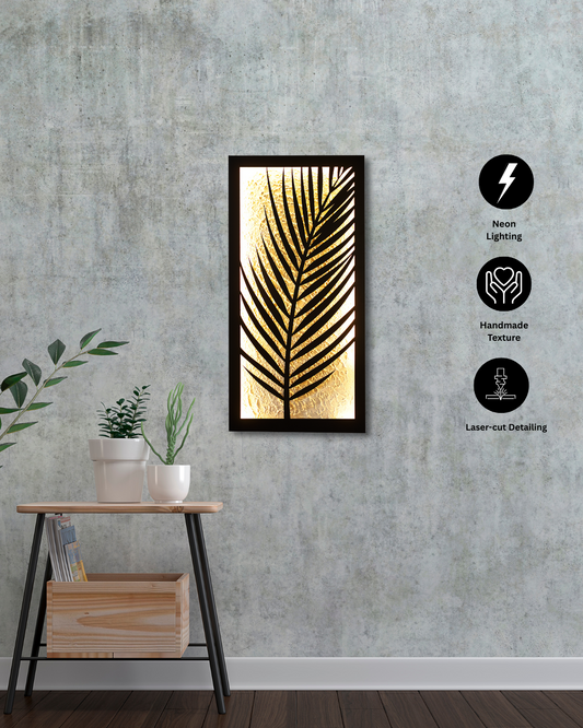 Golden Palm Leaf Wall Art – Mdf material Laser Cut Design