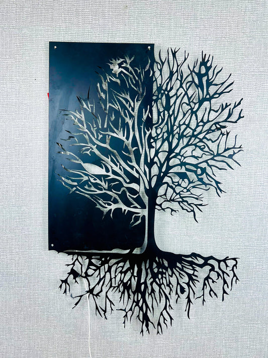 Tree of Life Metallic Wall Art – Modern Nature-Inspired Design