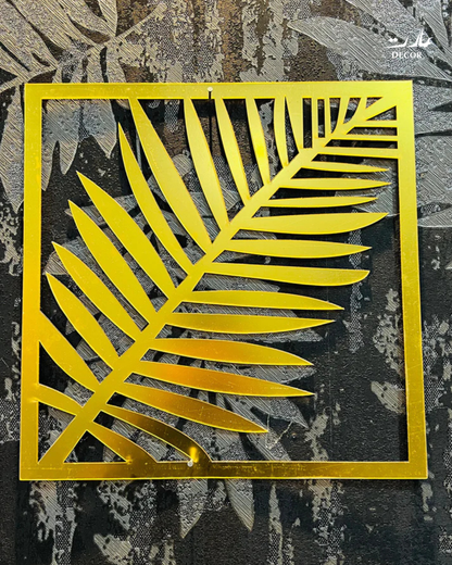 Tropical Bliss Acrylic Wall Art – Set of 3 (Golden Finish)