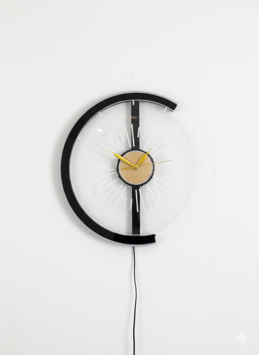 Modern LED Wall Clock – Crescent Design with Stylish Glow