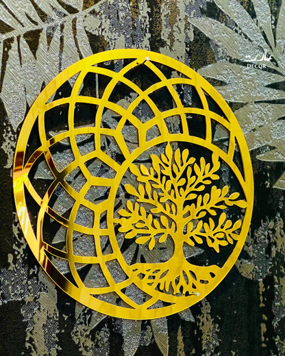 Golden Tree of Life – Modern Acrylic Wall Art